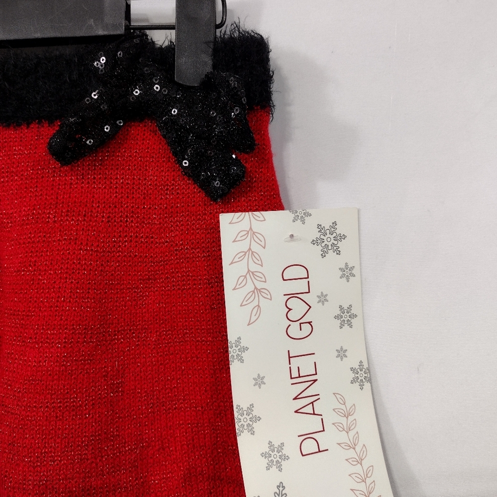 NWT Planet Gold Santa Knit Mini Skirt Women's XS Red White Christmas Holiday - Picture 3 of 7
